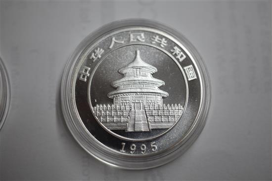 A cased collection of 900 and 925 standard Chinese proof silver commemorative coins